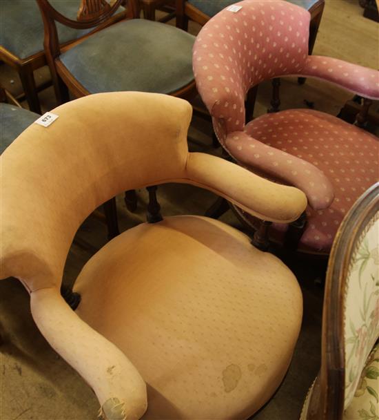 Pair of Victorian mahogany tub chairs(-)